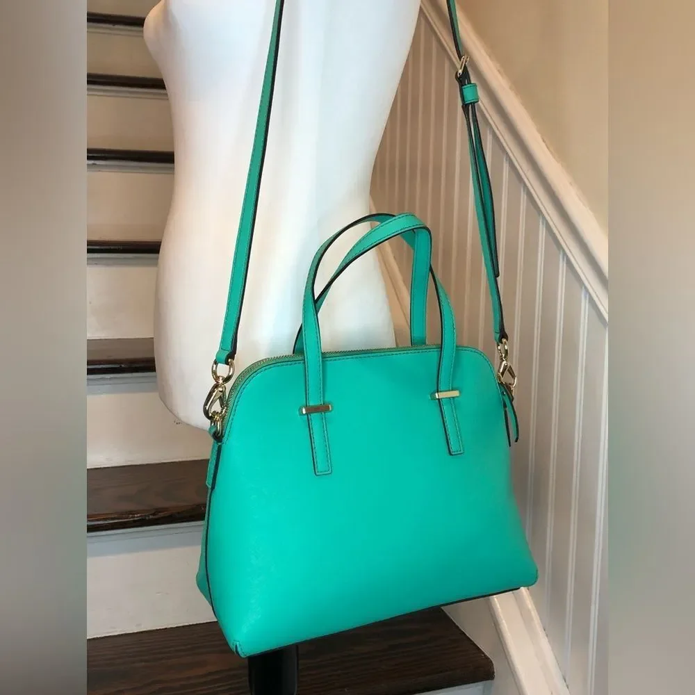 KATE SPADE Mint Green Cedar Street Maise Leather Satchel Crossbody